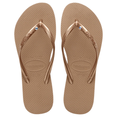 Women's Slim Crystal Flip Flops